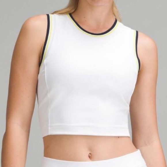 LULULEMON Varsity Scoop-Neck Cropped Tennis Tank Top Medium Support, B/C Cup NWT - Picture 2 of 14